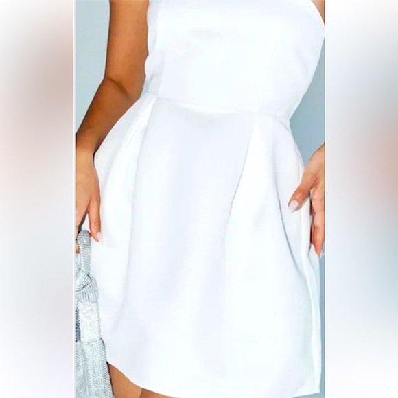 Princess Polly White (Size 12) Strapless Spader Corset After-five Mini Dress - Picture 3 of 12